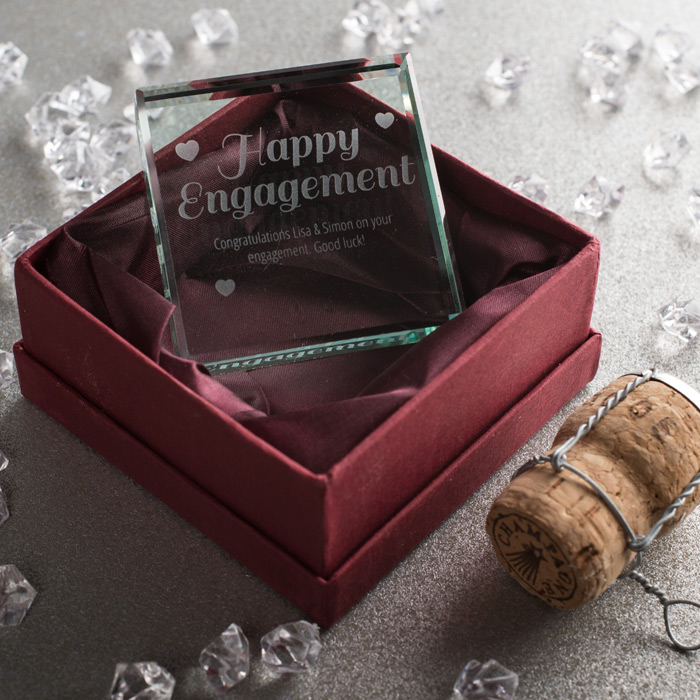 Personalised Glass Token - Happy Engagement