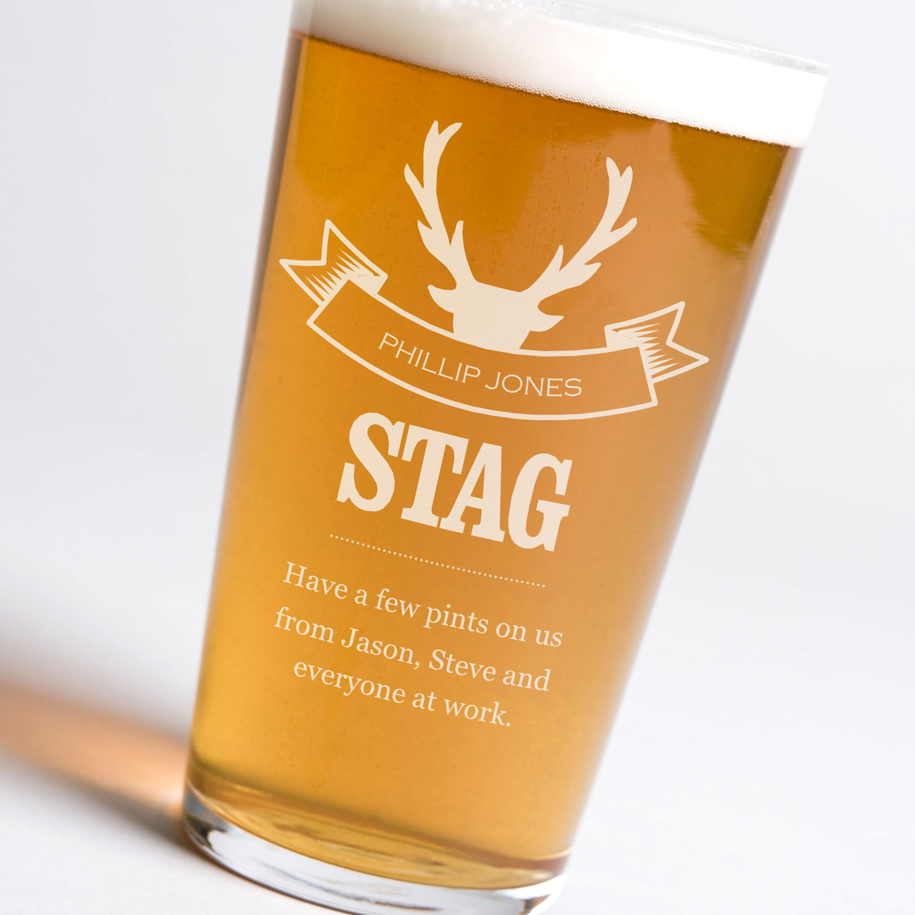 Personalised Pint Glass - The Stag