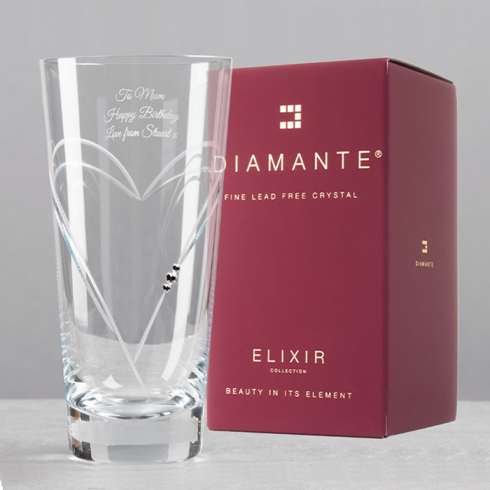 Engraved Swarovski Elements Glass Vase - Anniversary