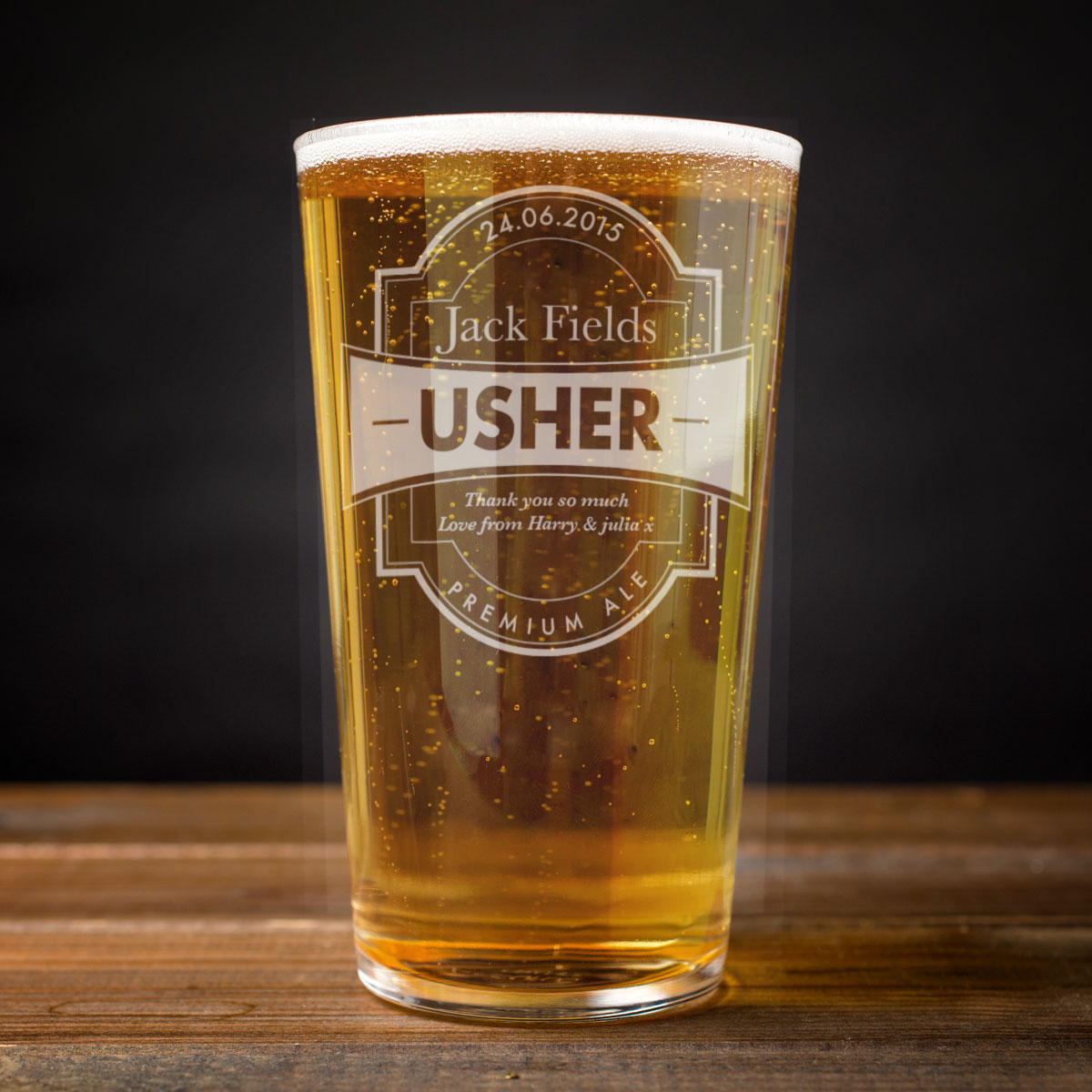 Personalised Pint Glass - Premium Usher