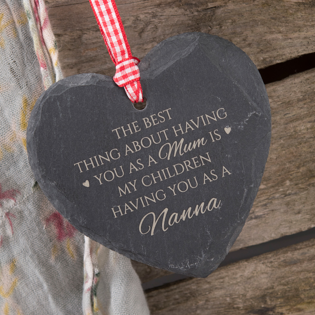 Engraved Heart Shaped Slate Hanging Keepsake - The Best Thing