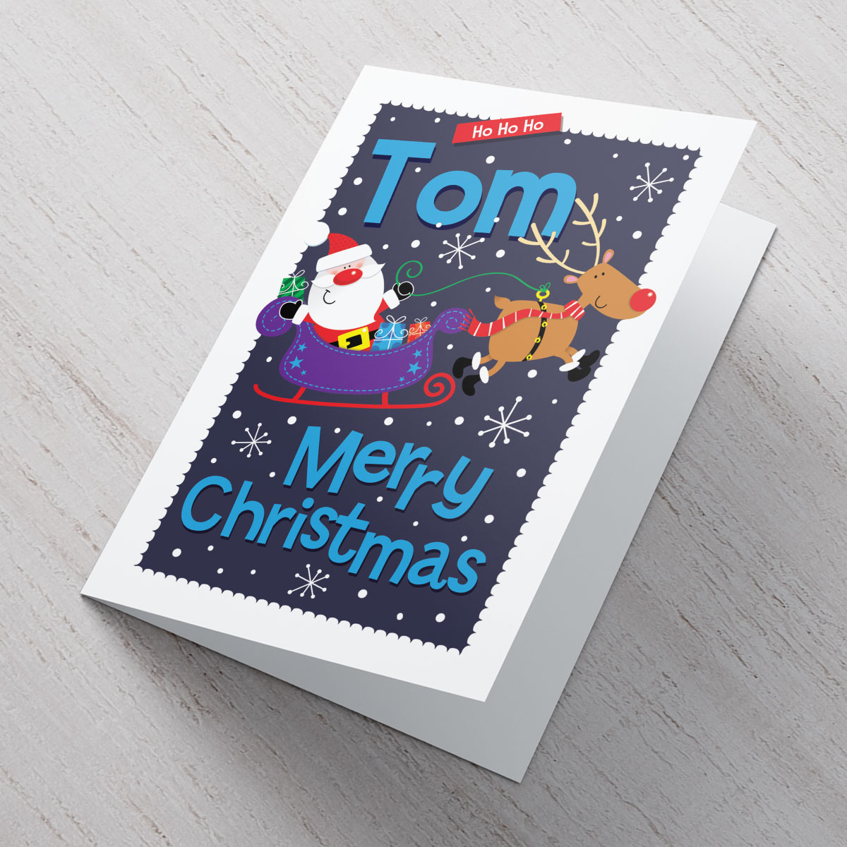 Personalised Christmas Card - Santa's Sleigh