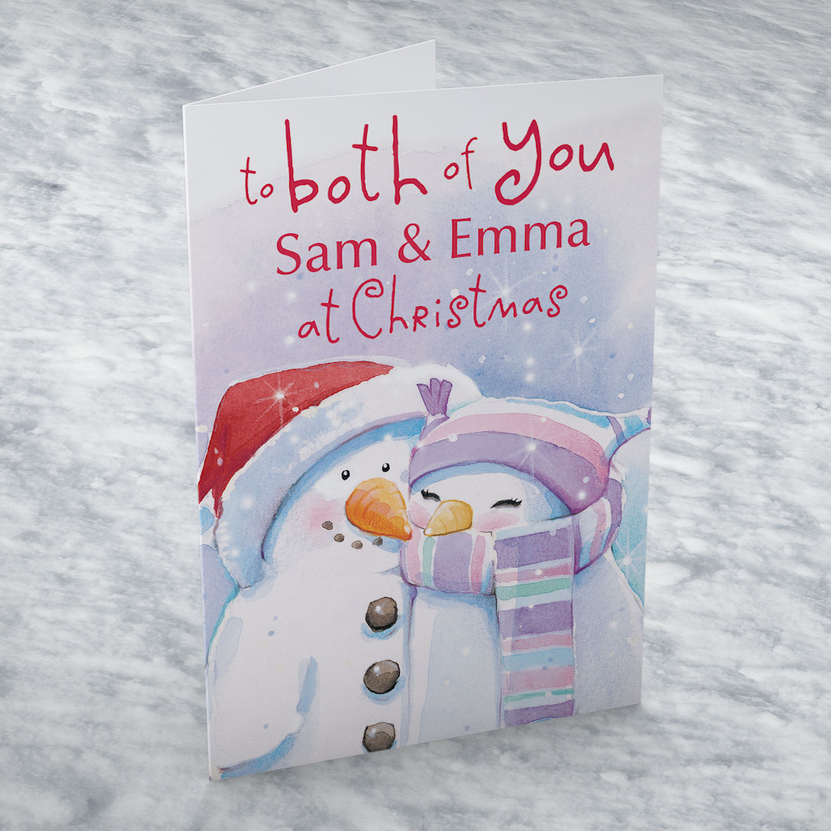 Personalised Christmas Card - Snowmen Couple