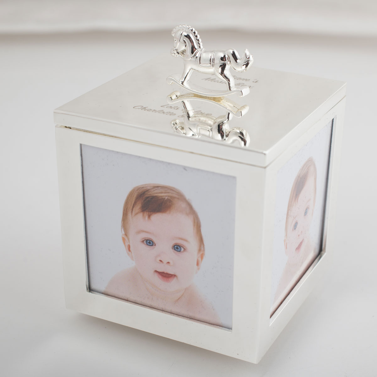 Engraved Baby Photo Musical Trinket Box