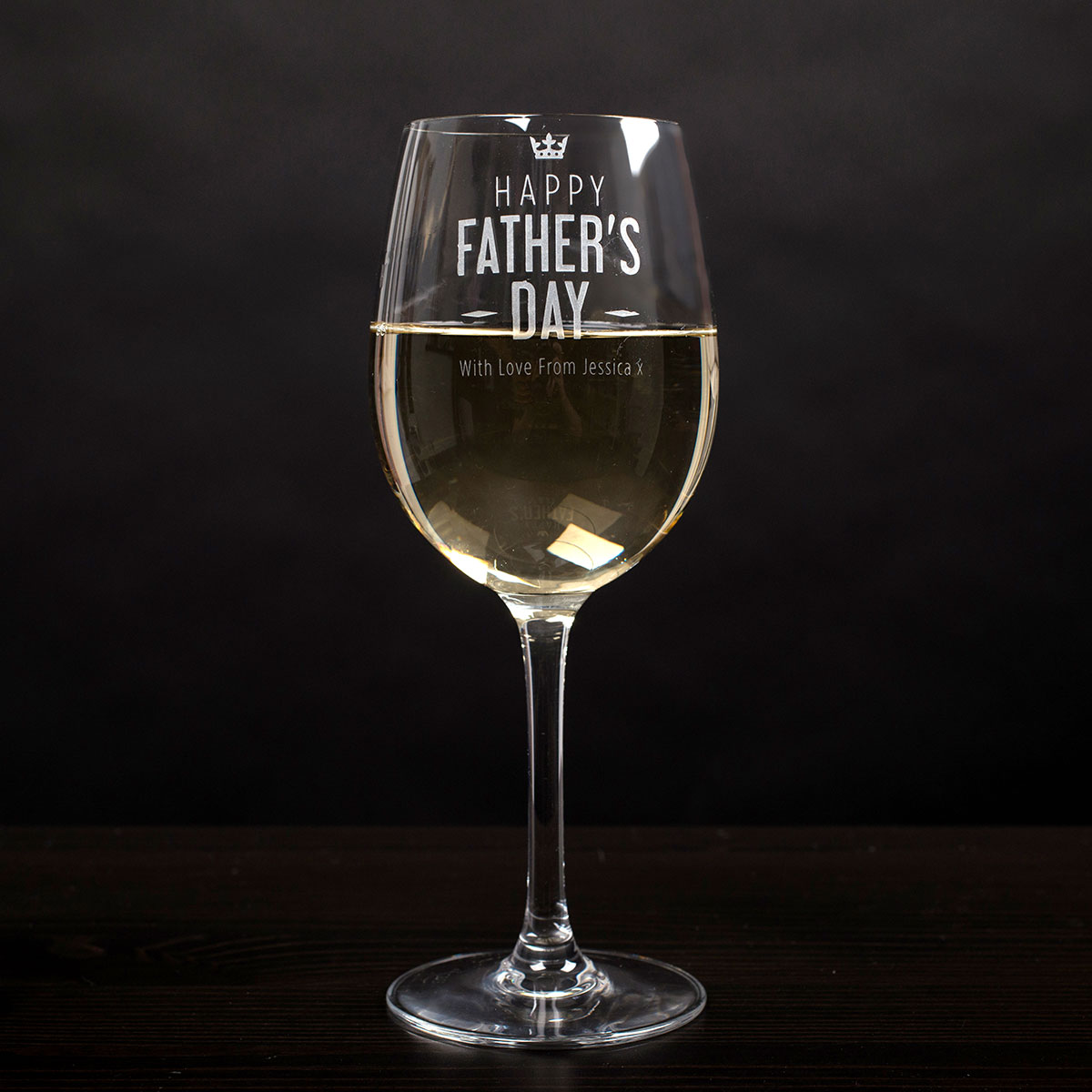 Personalised Wine Glass - Happy Father's Day Crown