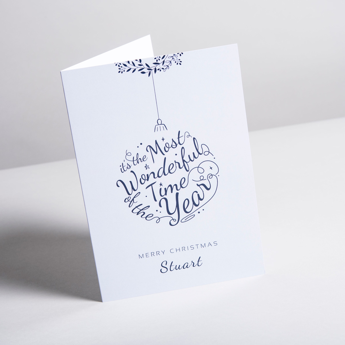 Personalised Card - Blue Bauble