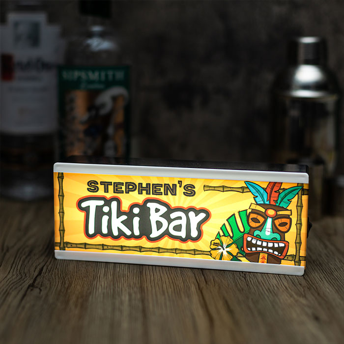 Personalised Room Sign Light Box Tiki Bar