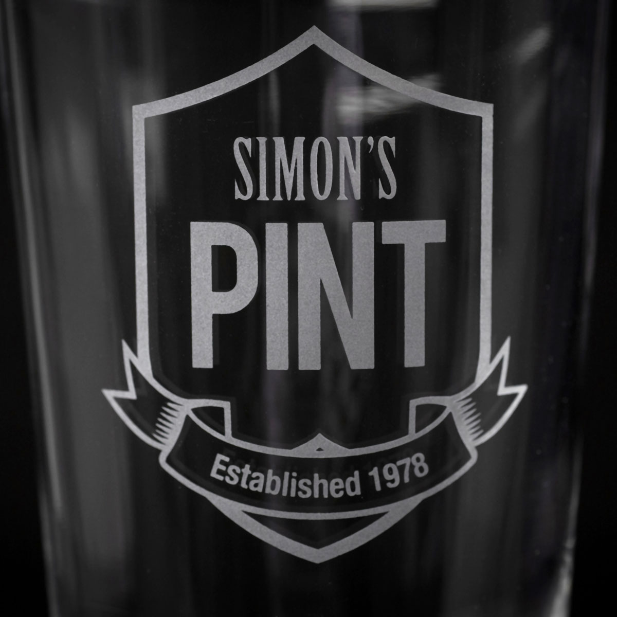 Personalised Pint Glass - Established Badge