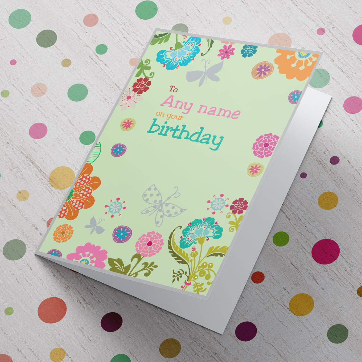 Personalised Card - On Your Birthday - Floral Design