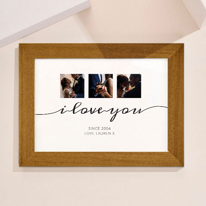 Multi Photo Upload Framed Print - I Love You