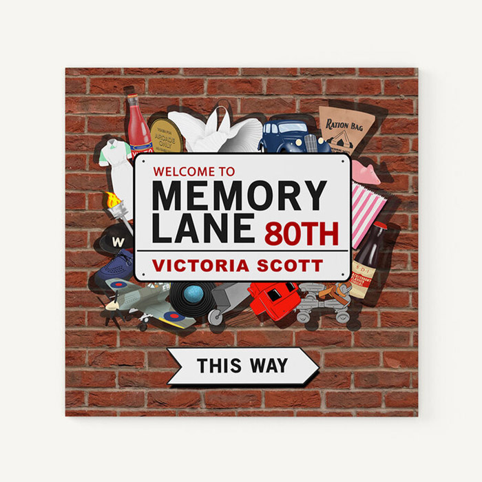 Personalised Book - Memory Lane 80th Birthday