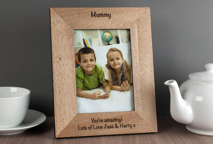 Personalised Wooden Photo Frame - Portrait Photo - Mother's Day