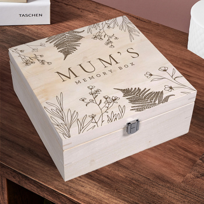 Personalised Wooden Memory Box - Botanical - Mother's Day