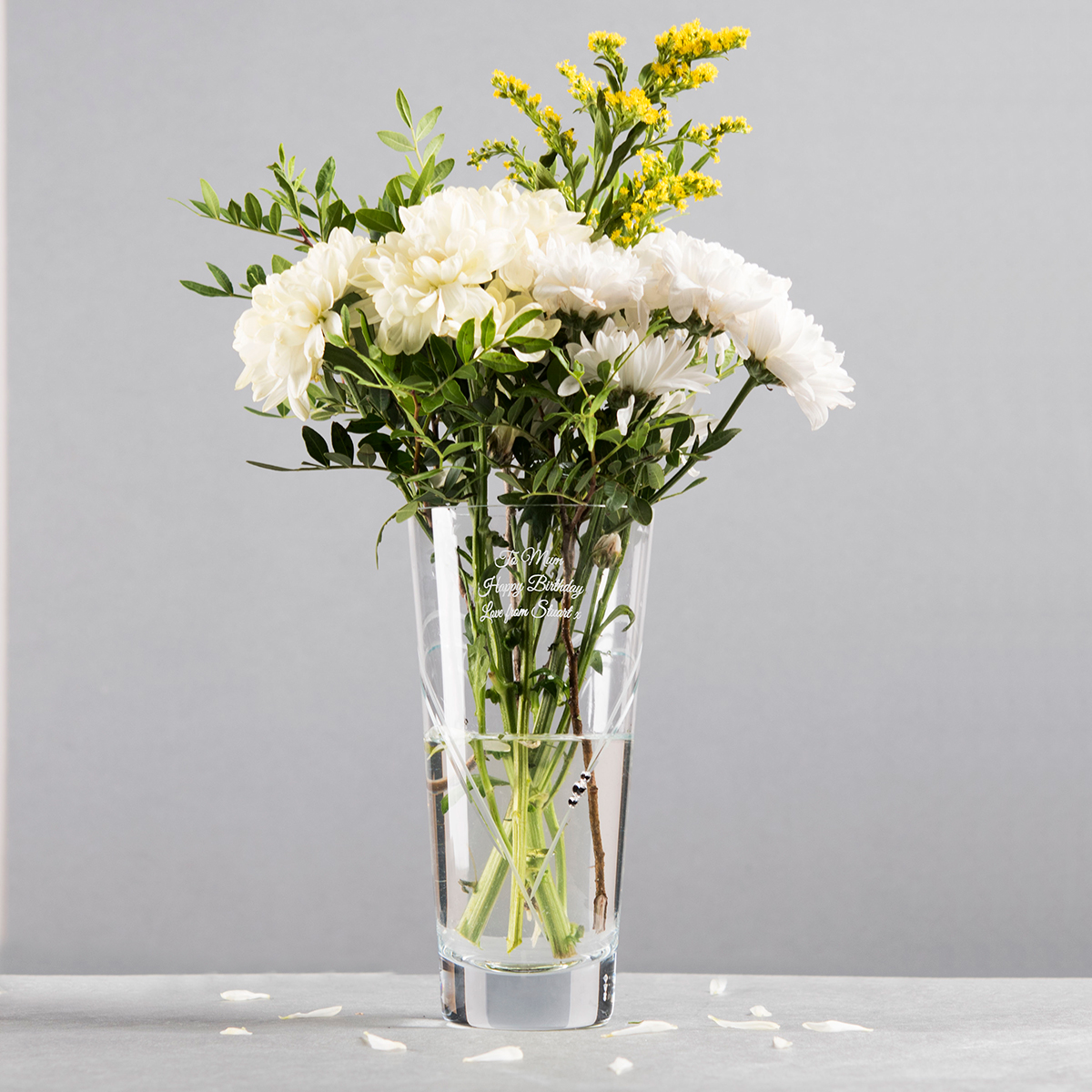 Personalised Swarovski Elements Glass Vase - Mother's Day