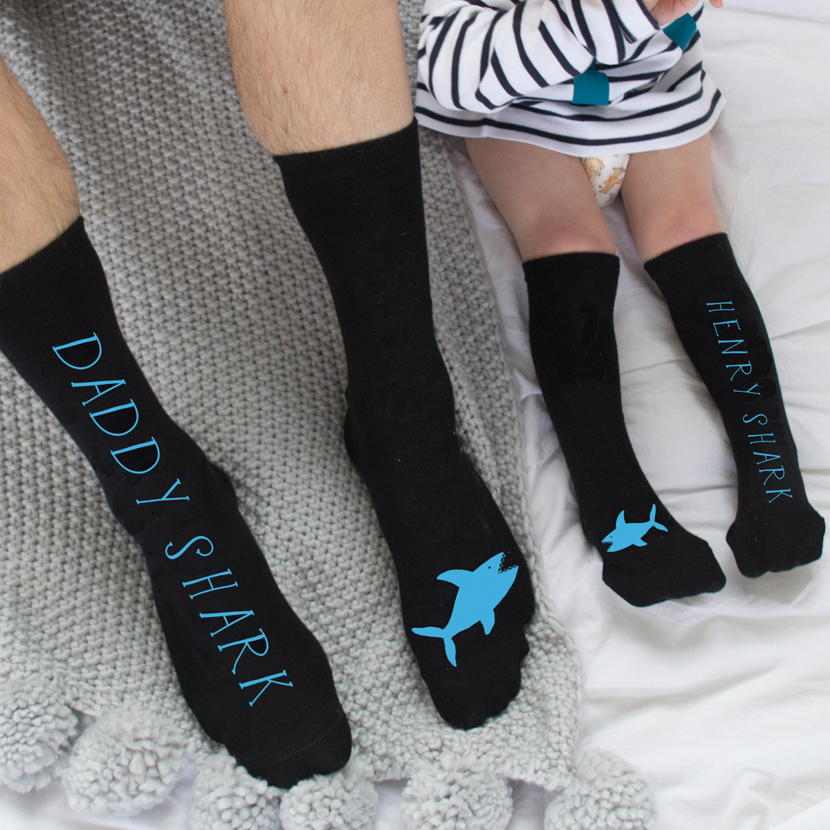 Personalised Set Of Socks - Daddy and Me Shark