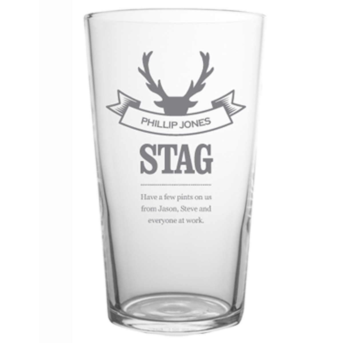 Personalised Pint Glass - The Stag