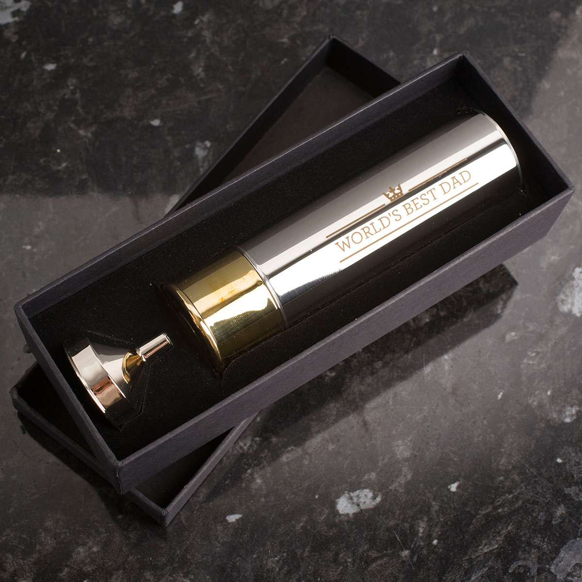 Personalised Stainless Steel Gun Cartridge Hip Flask - World's Best