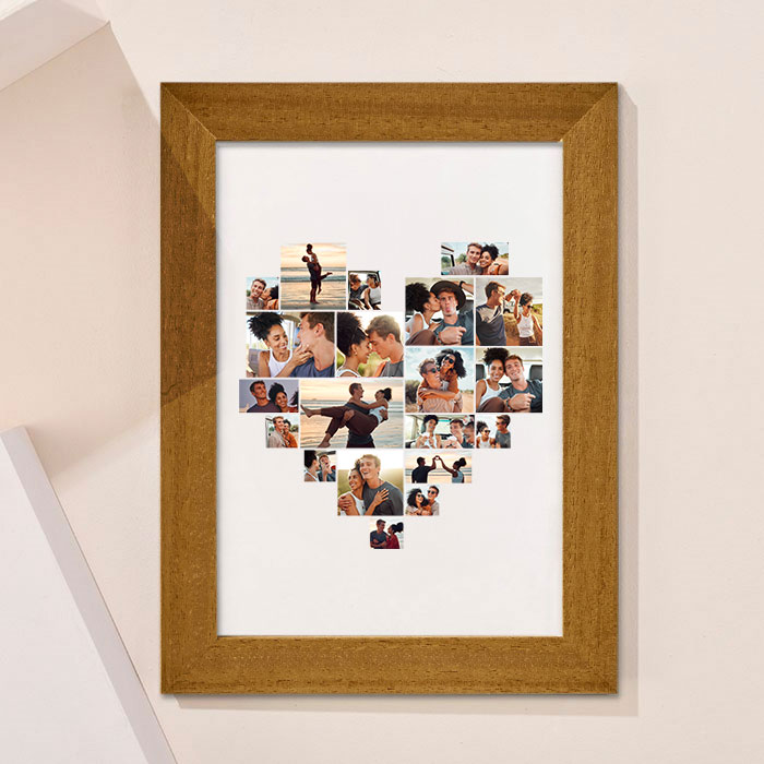 Multi Photo Upload Framed Print - Valentine's Day Photo Heart
