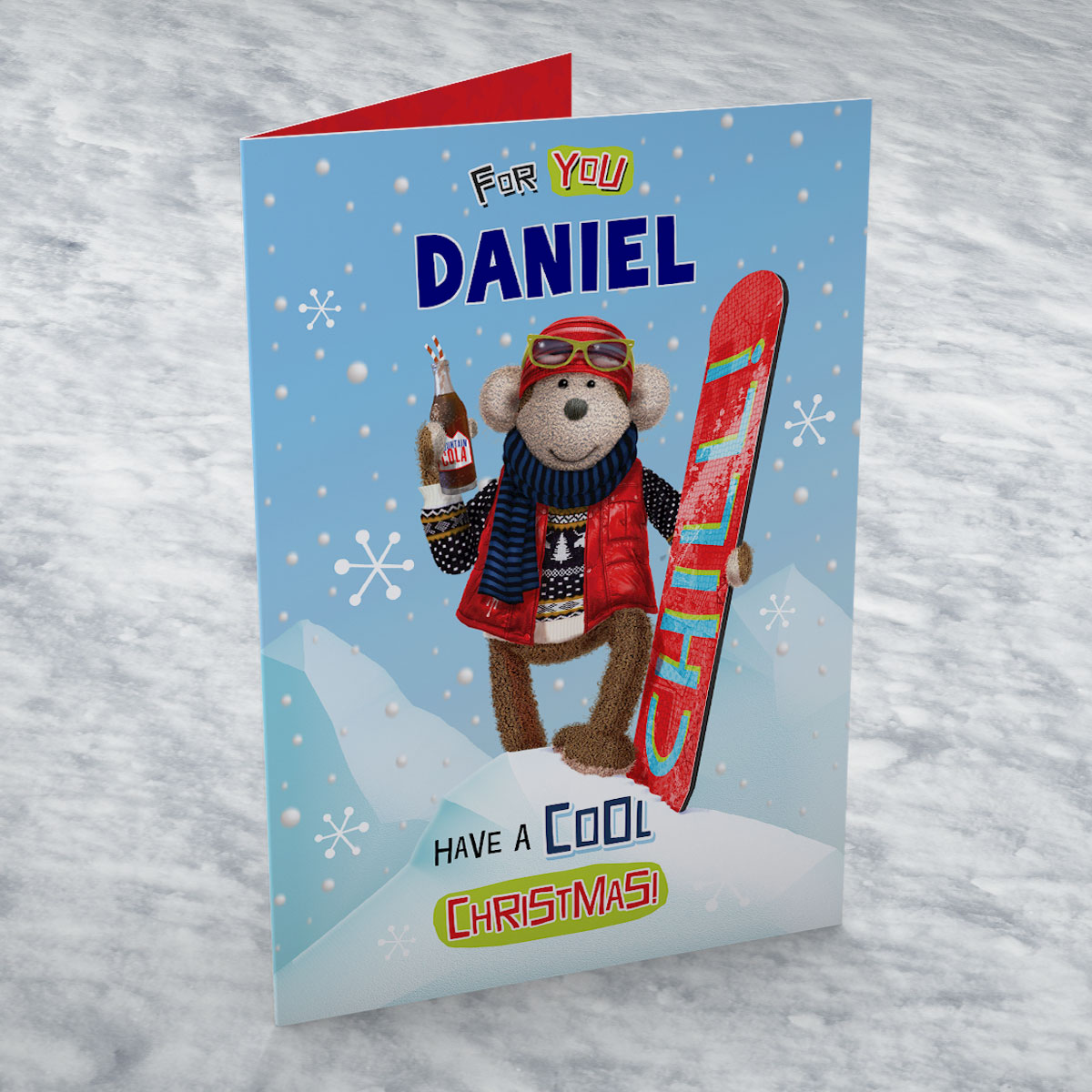 Personalised Christmas Card - Christmas Monkey