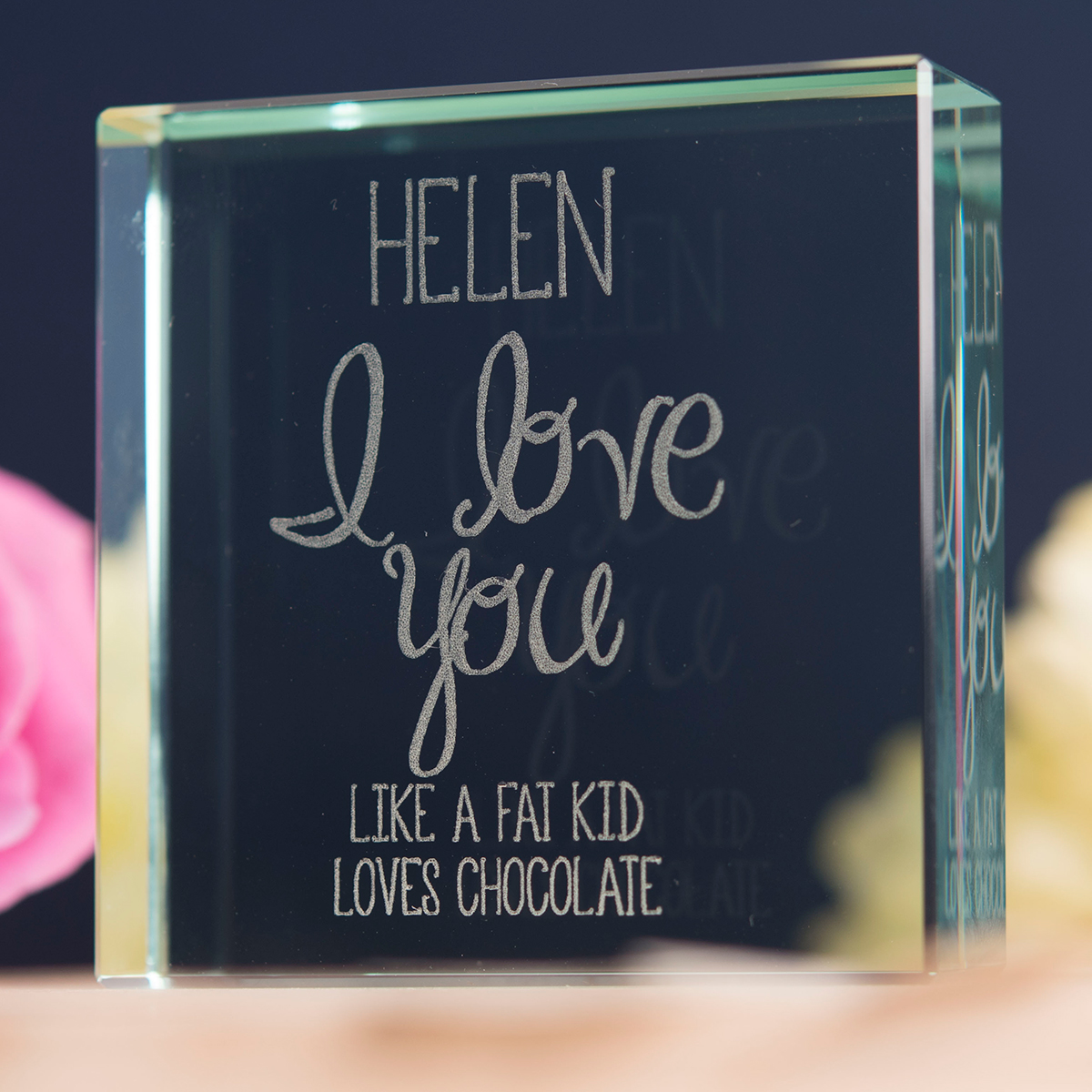 Personalised Glass Token - I Love You, Any Message