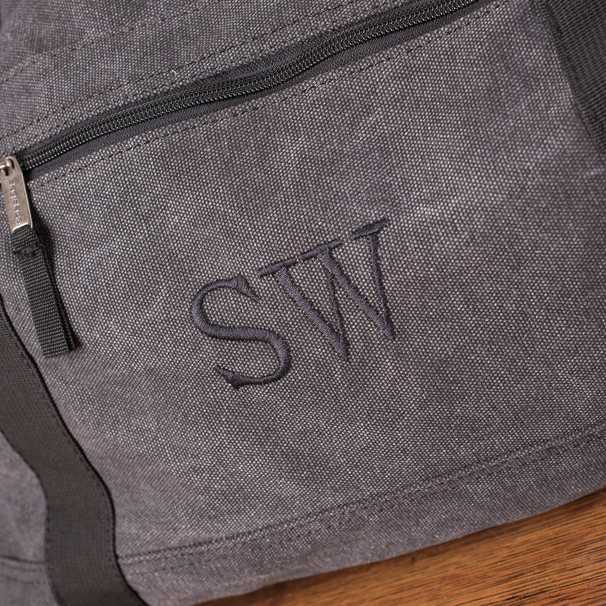 Personalised Charcoal Canvas Holdall 