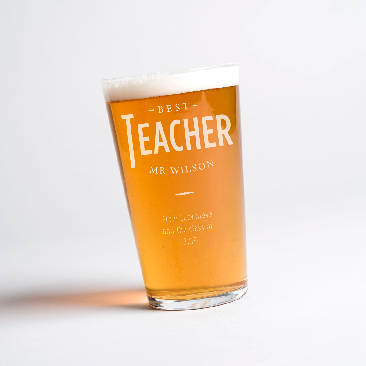 Personalised Pint Glass - Best Teacher