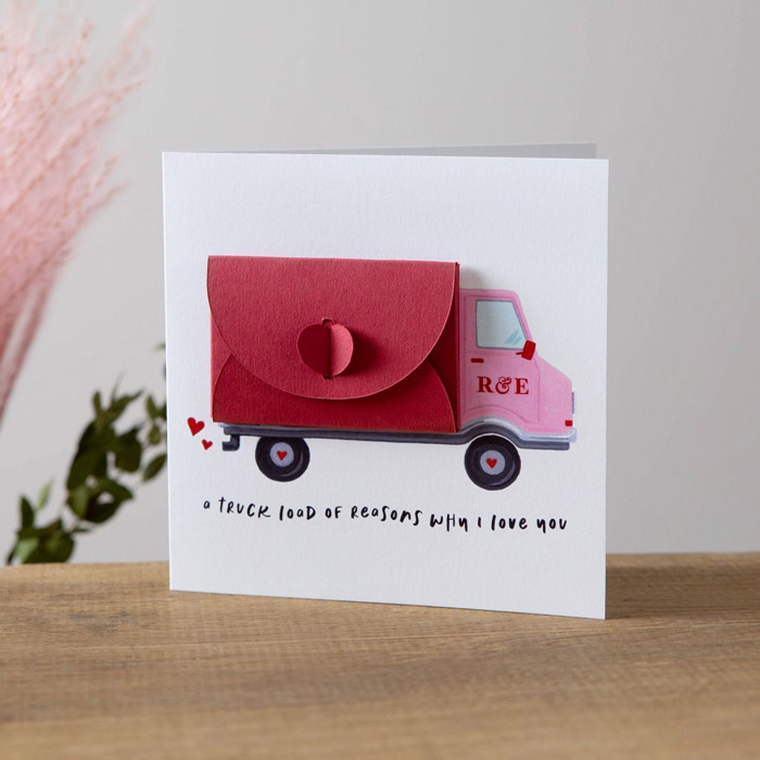 Personalised Truck Loads of Love Valentine's Card