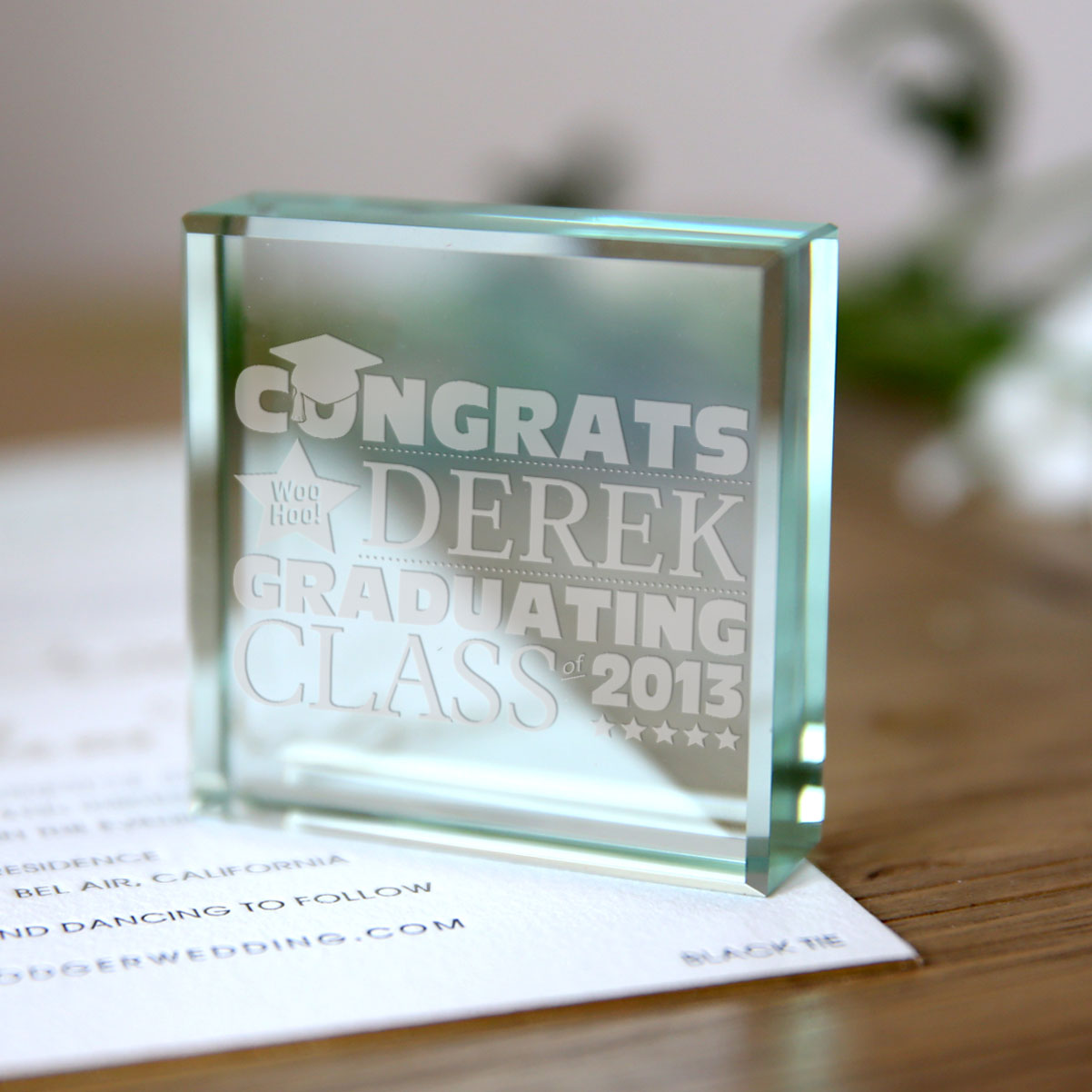 Personalised Glass Token - Graduation