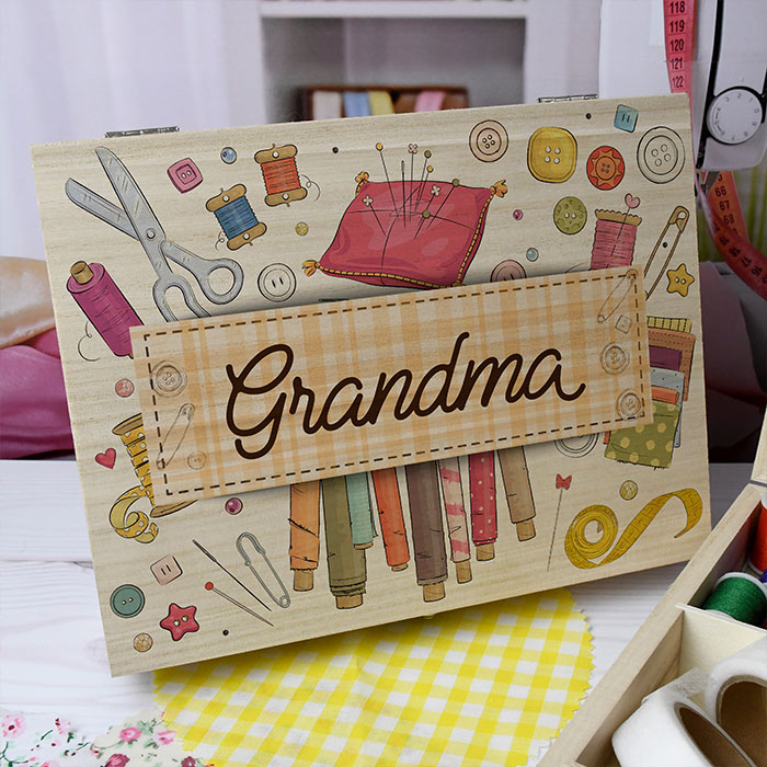 Personalised Wooden Sewing Box