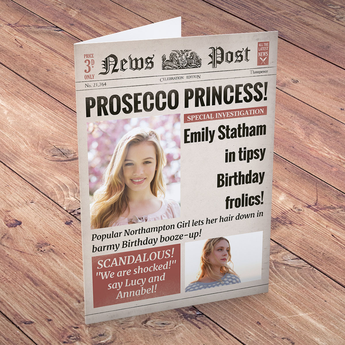 Photo Upload Card - Birthday News, Prosecco Princess