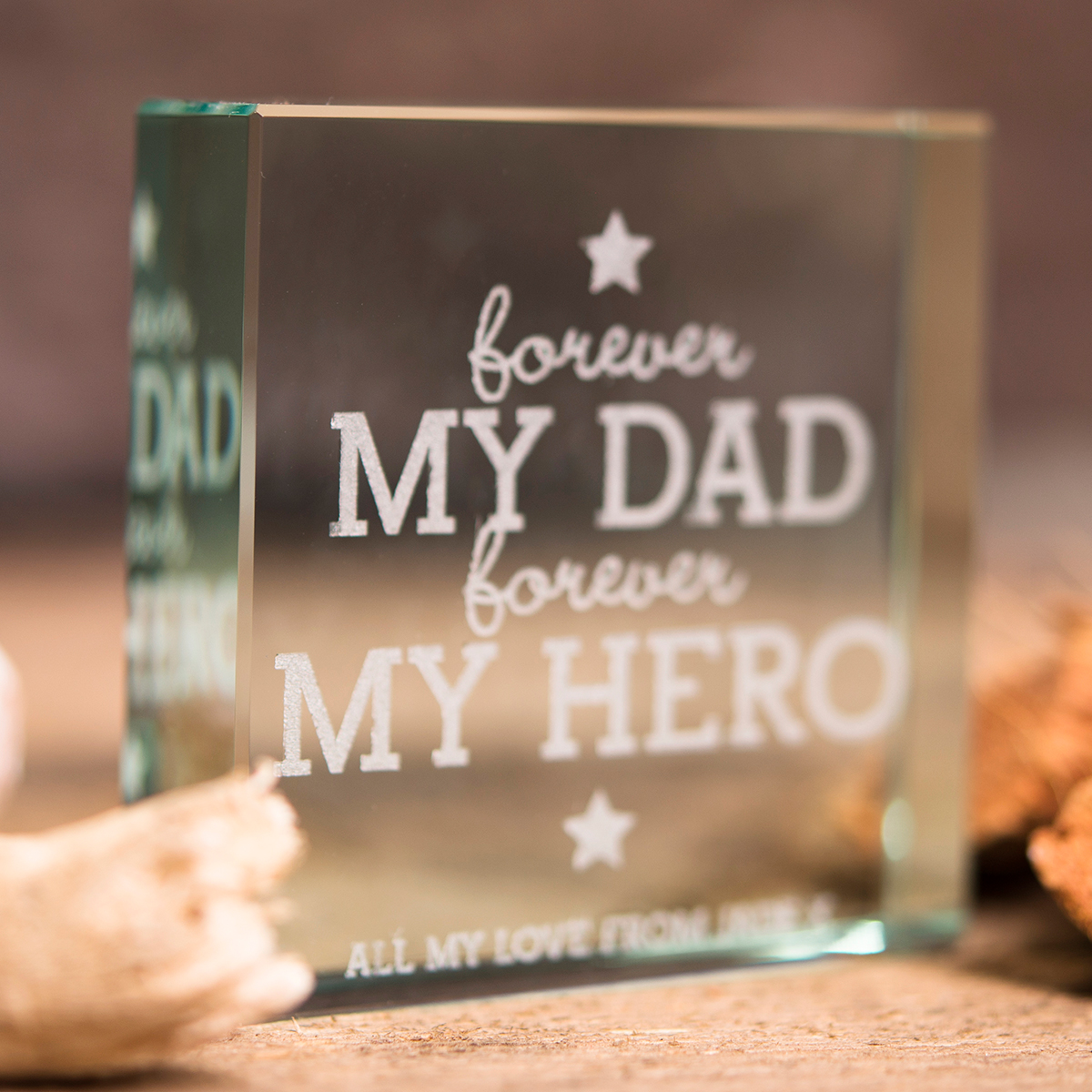 Personalised Glass Token - Forever My Dad