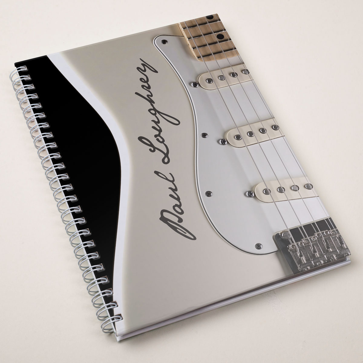 Personalised Notebook - Cream Guitar