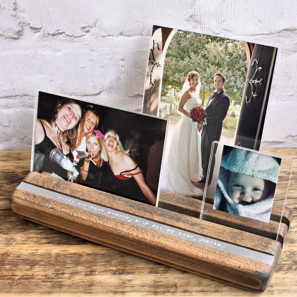 Personalised Beech Photo Collage Frame Set