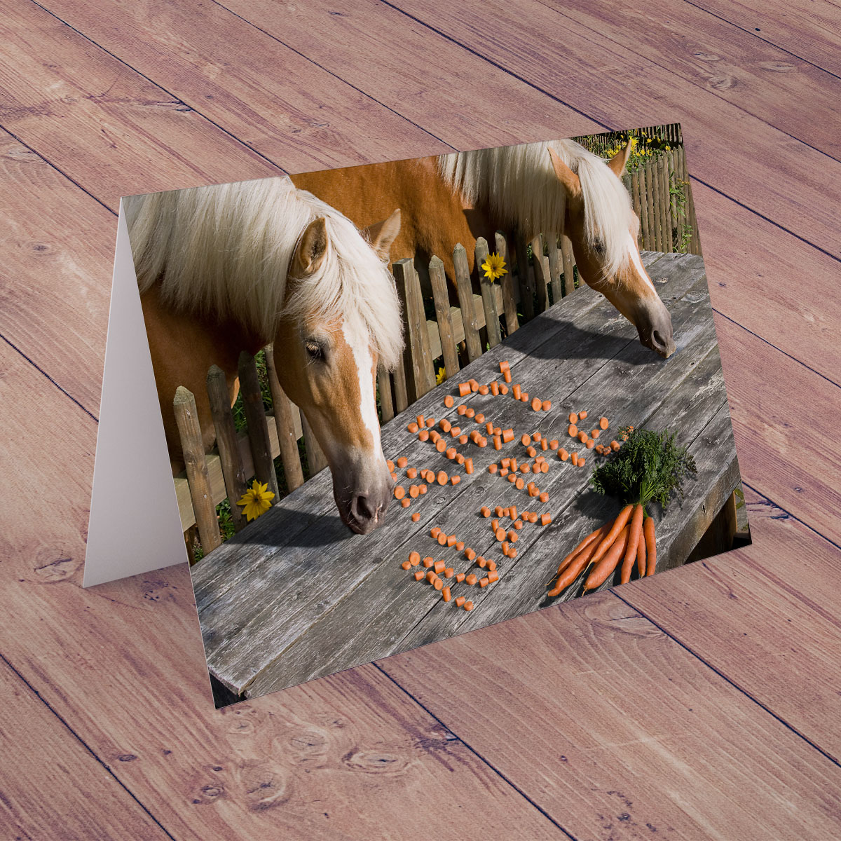 Personalised Card - Horse Carrots