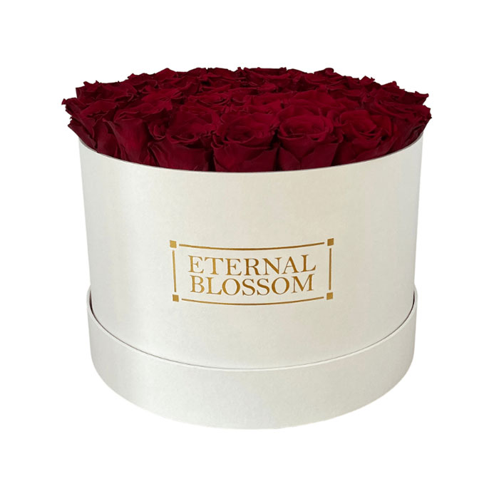 One Year Lasting Round Rose Blossom Box - Extra Large