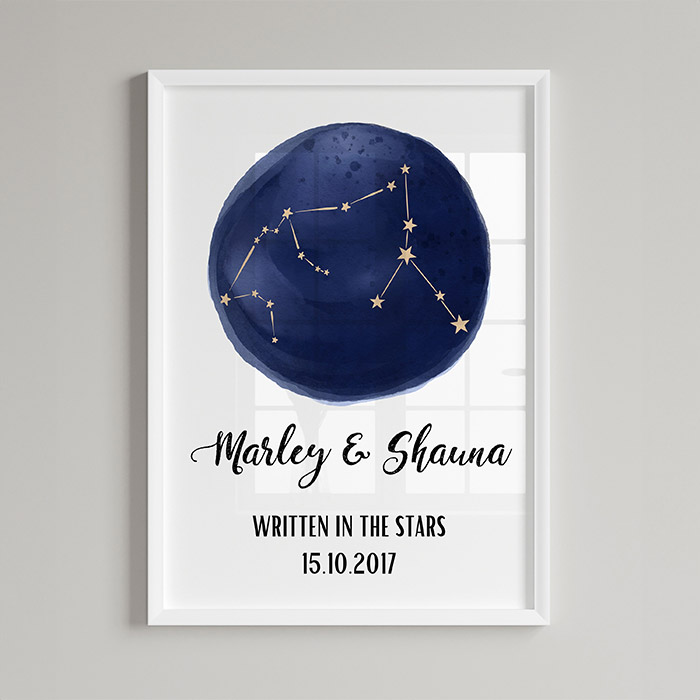 Personalised Couples Star Print