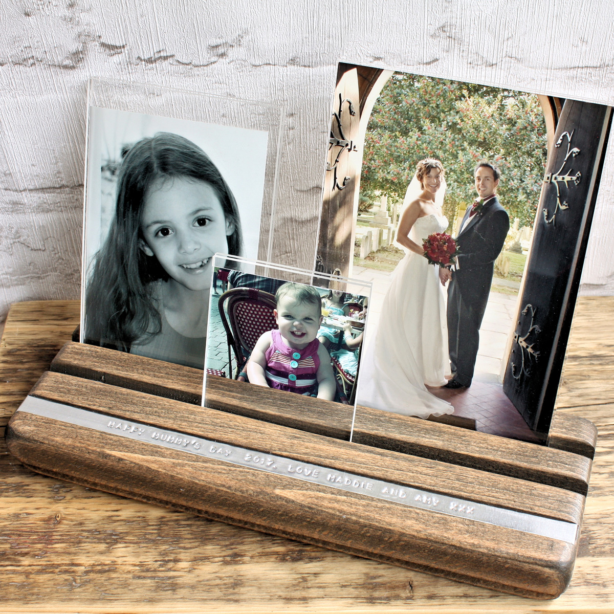 Personalised Beech Photo Collage Frame Set