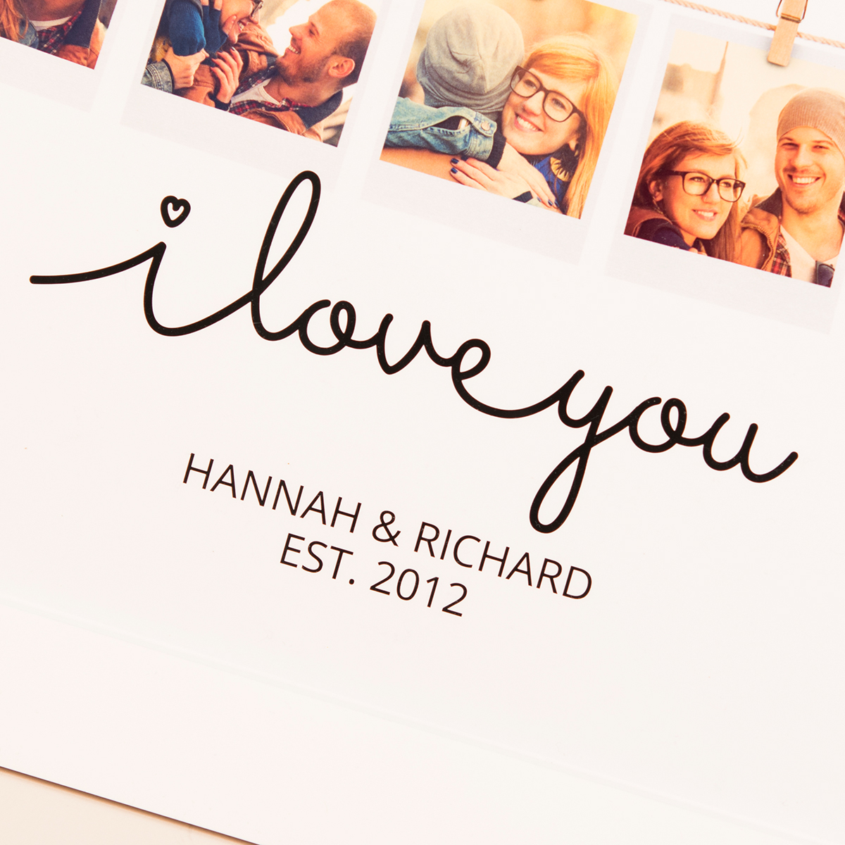 Photo Upload Framed Print - I Love You Polaroid - Valentine's Day
