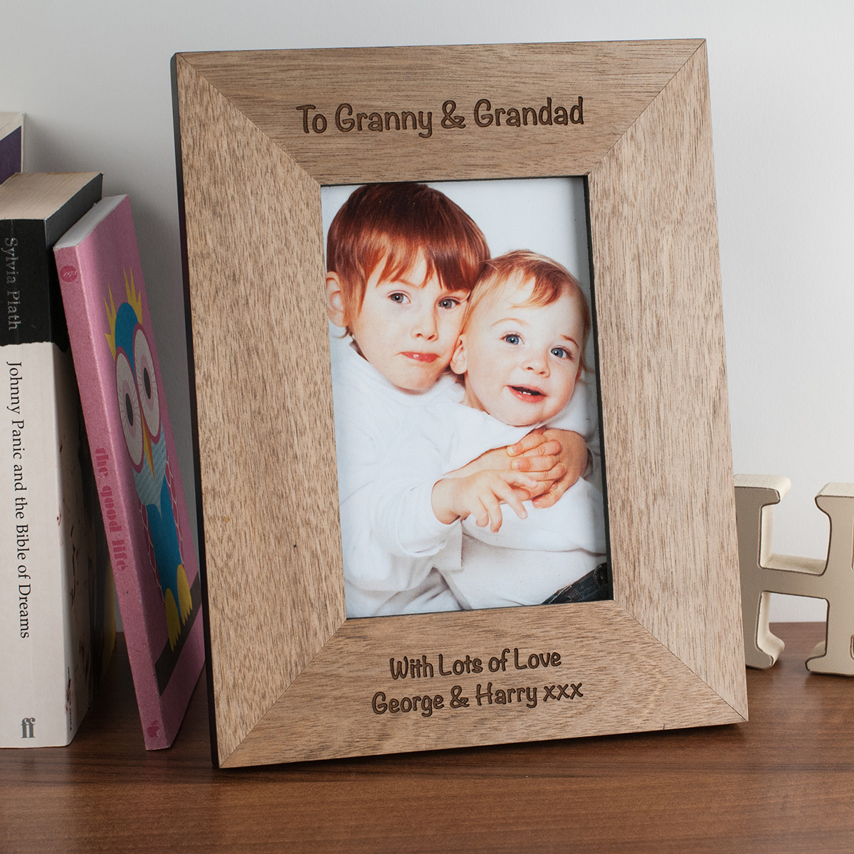 Engraved Wooden Photo Frame - Portrait Photo