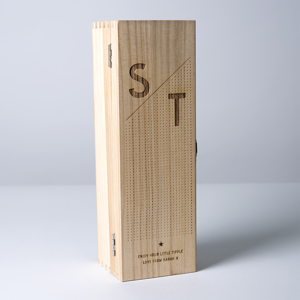 Engraved Luxury Wooden Whisky Box - Initials & Message