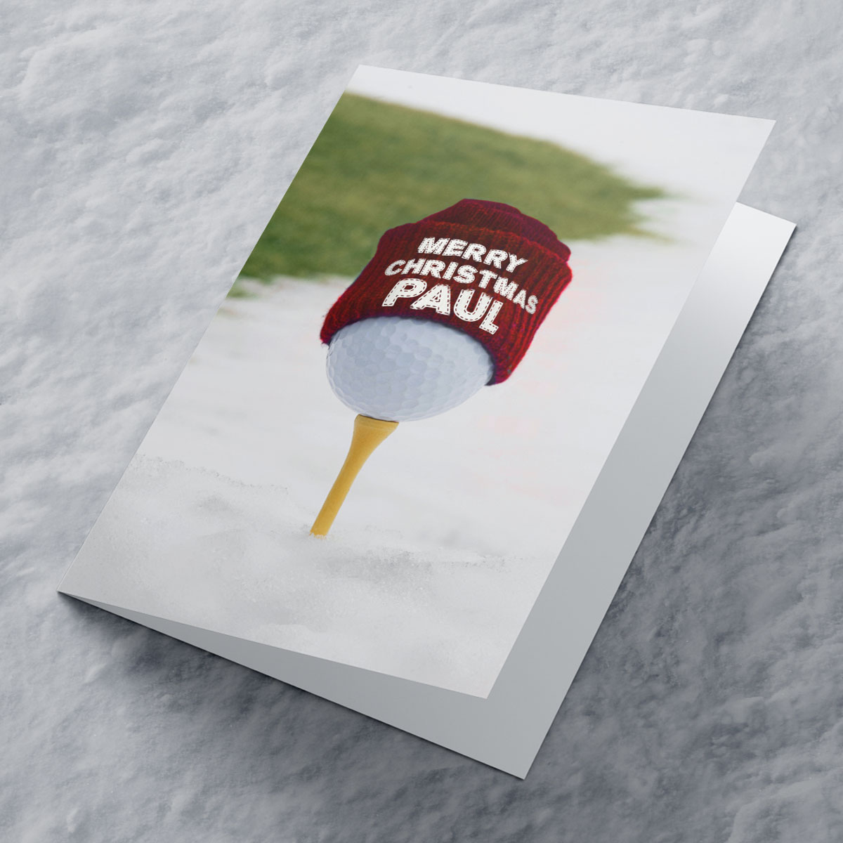 Personalised Christmas Card - Christmas Golf Hat