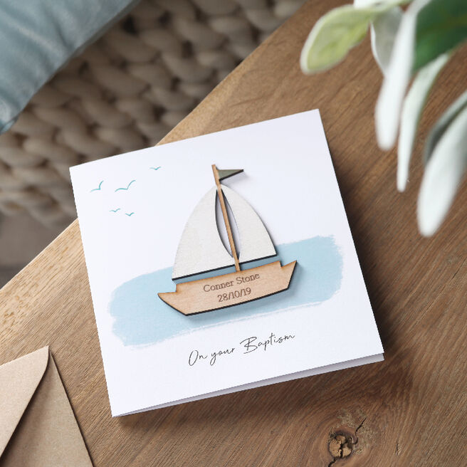 Personalised Keepsake Card - Sailboat