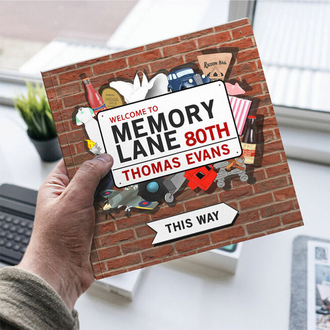 Personalised Book - Memory Lane 80th Birthday
