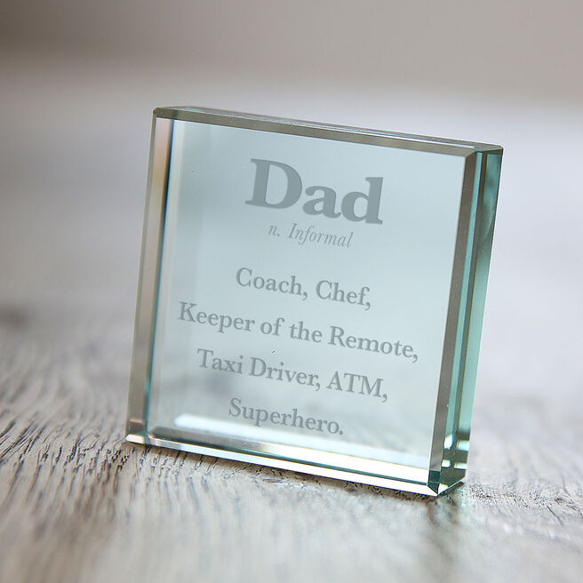 Personalised Glass Token - Dad Dictionary Definition