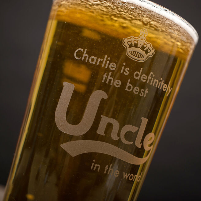 Personalised Pint Glass - Definitely The Best Uncle