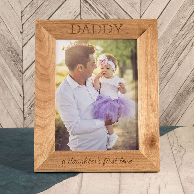 Personalised Wooden Photo Frame - A Daughter's First Love
