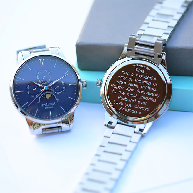 Men's Personalised Watch - Architect Apollo Blue