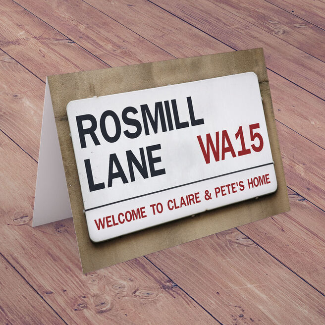 Personalised Card - New Home Street Sign