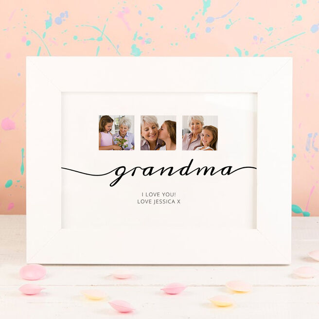 Multi Photo Upload Framed Print - Grandma