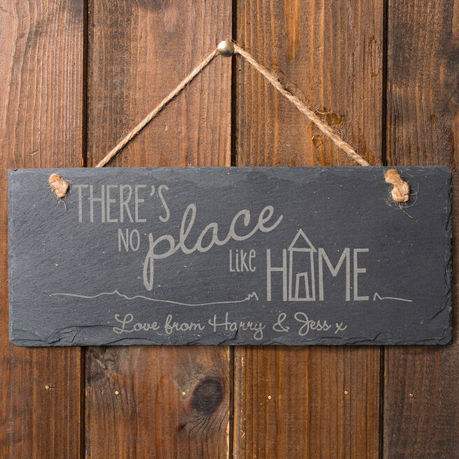 Personalised Hanging Slate Sign - There's No Place Like Home